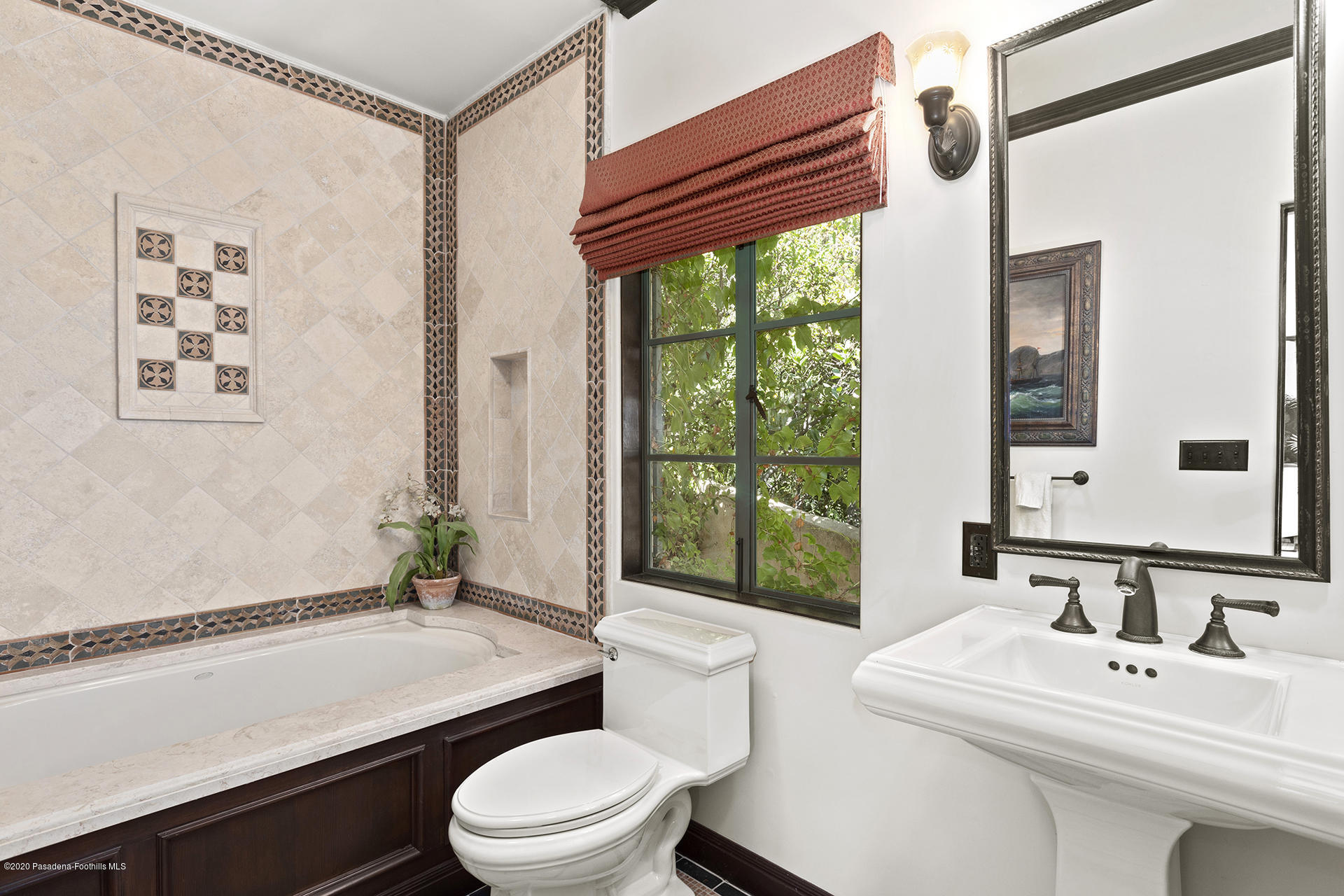 2288 Villa Heights Road Pasadena, CA 91107 - Photo 65 of 78 a bathroom with a sink a toilet a large mirror and shower