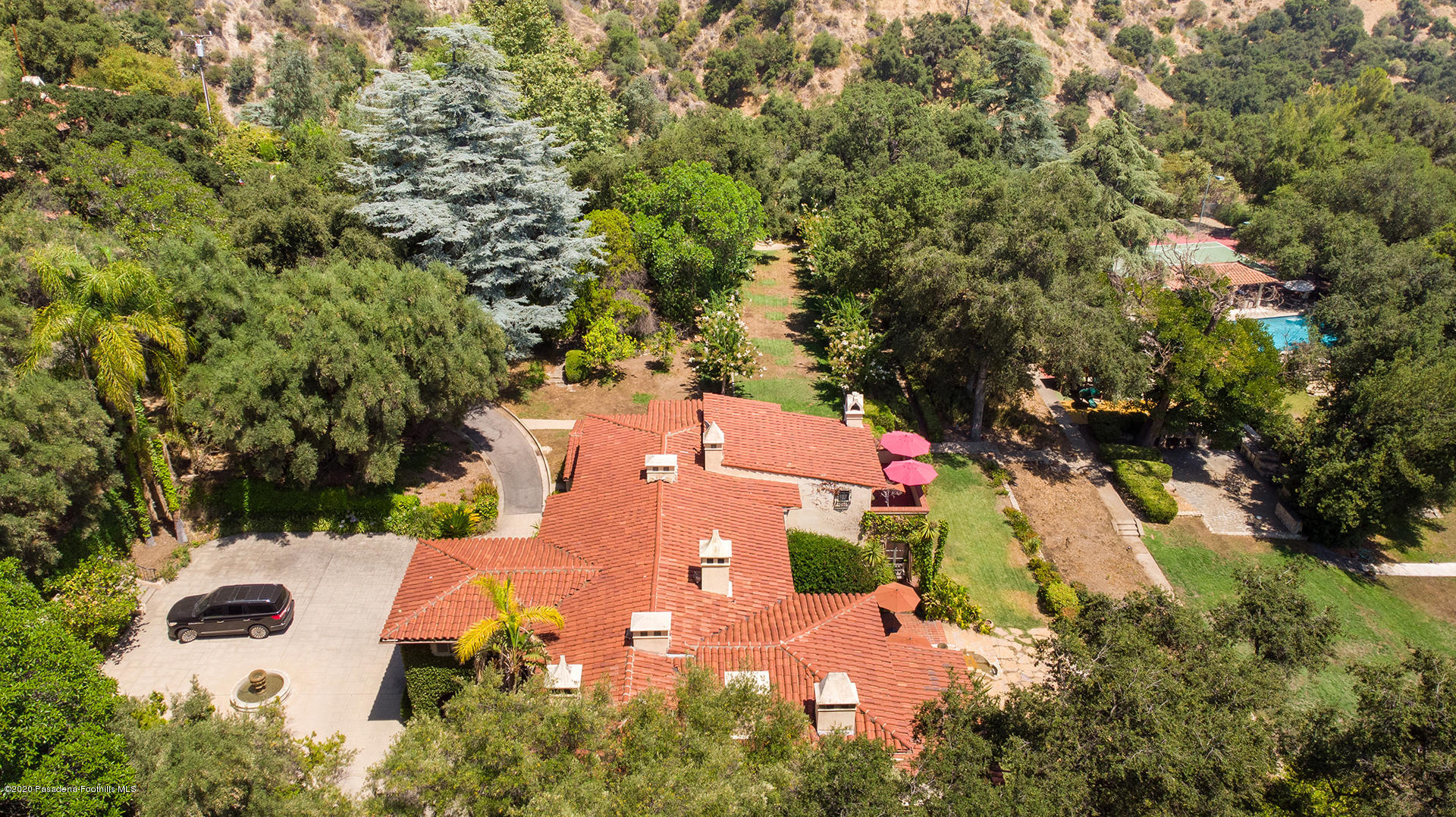 2288 Villa Heights Road Pasadena, CA 91107 - Photo 69 of 78 an aerial view of residential house with outdoor space and trees all around