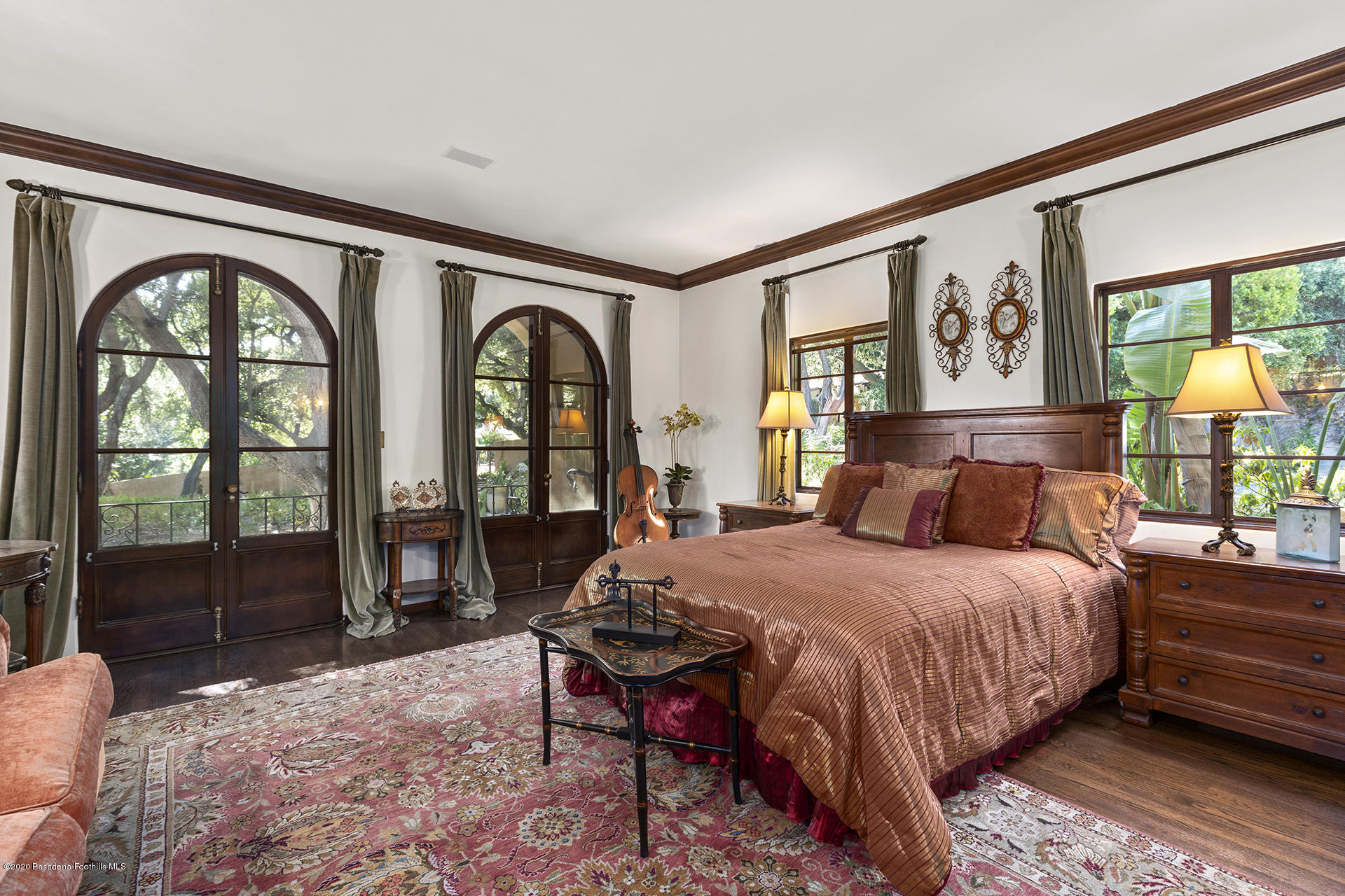 2288 Villa Heights Road Pasadena, CA 91107 - Photo 10 of 78 a bedroom with a bed a table and large windows