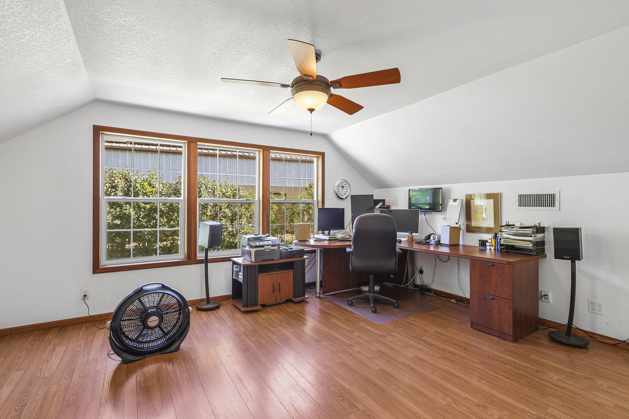 14703 Fern Road Whitmore, CA 96096 - Photo 8 of 48 a view of workspace with wooden floor and windows
