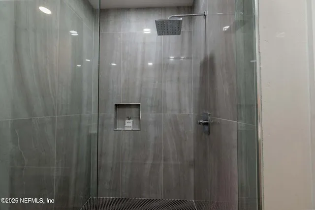 a bathroom with a shower