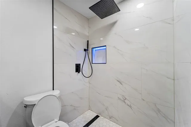 a bathroom with a shower