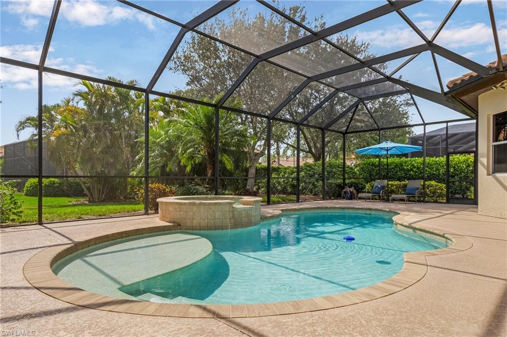 20002 Grande Lake Drive Estero, FL 33928 - Photo 6 of 38 a view of a swimming pool with a patio and a yard