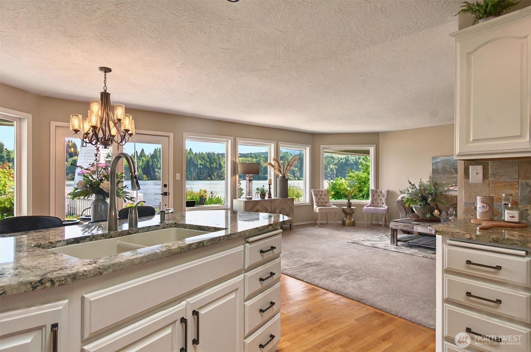 293 Highway 409 Cathlamet, WA 98612 - Photo 9 of 39 a kitchen with counter top space and living room