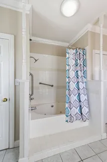 a bathroom with a shower