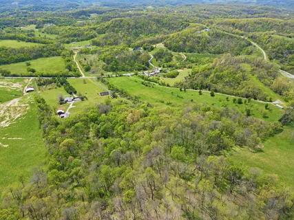 a view of a lake with a houses