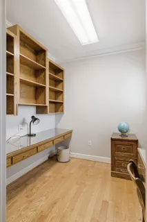 a view of a bathtub in a room