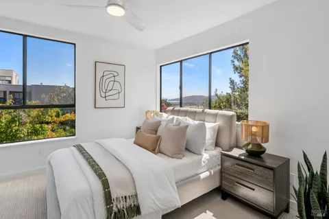 front view of a house with a lake view