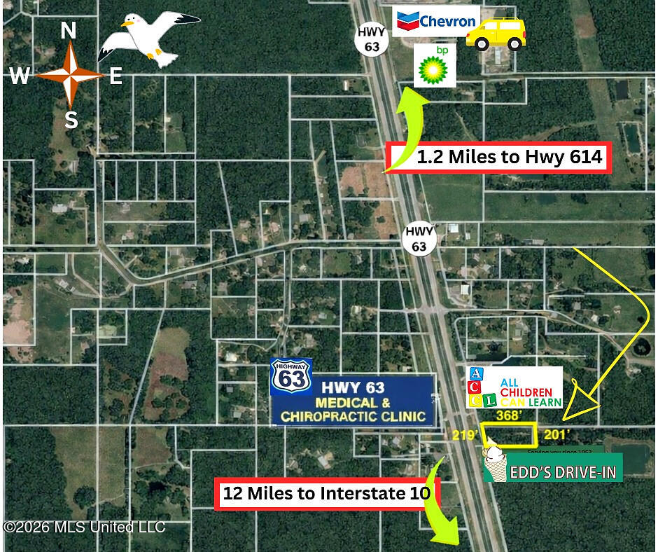 19506 Highway 63 Moss Point, MS 39562 - Photo 1 of 3 revised HWY 63 AERIAL