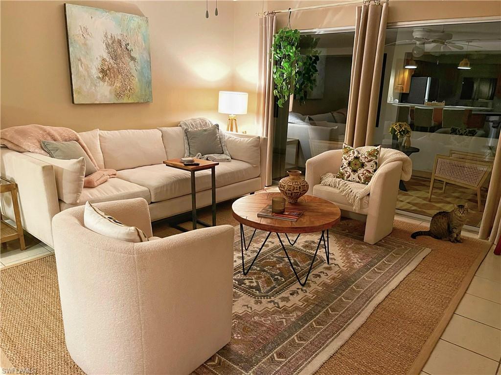4811 Gary Road Bonita Springs, FL 34134 - Photo 13 of 35 Living room with tile patterned floors and a ceiling fan