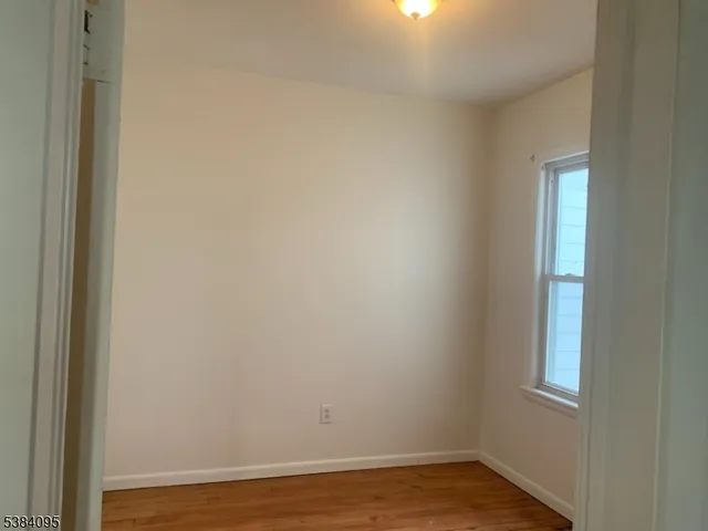 a view of a small space with a window