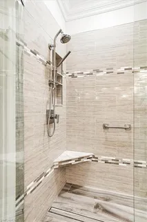 a bathroom with a shower