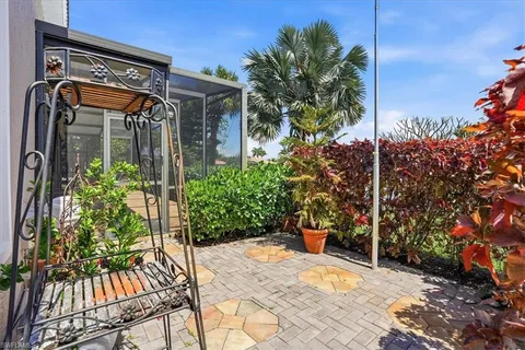 a view of a backyard with plants