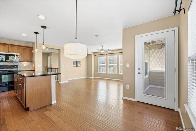 a view of roof with city view