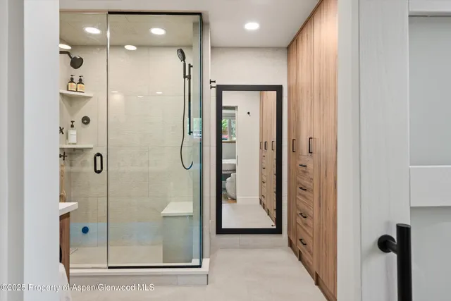 a bathroom with a shower