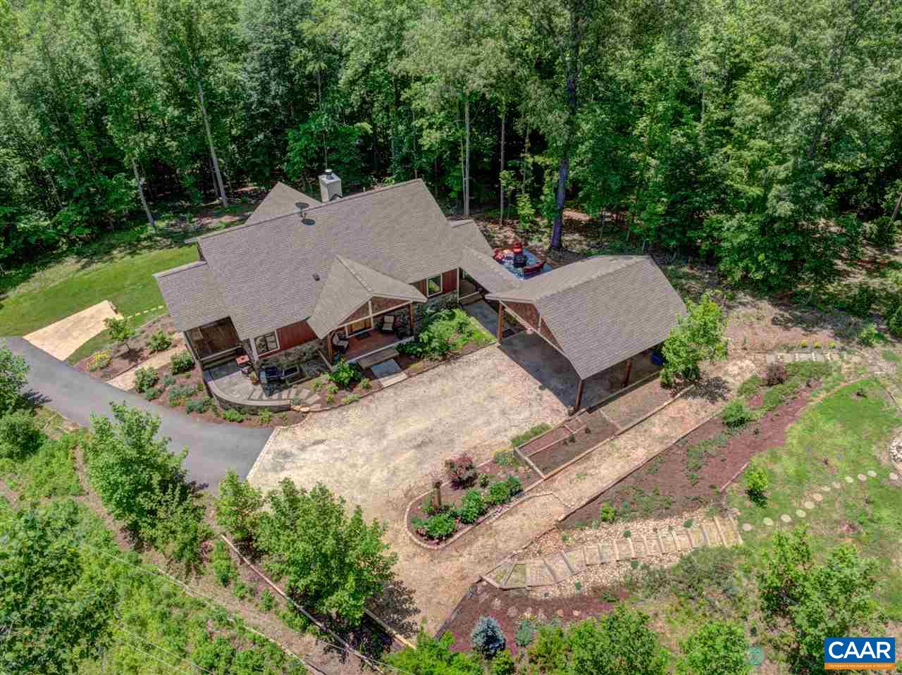 100 Miller School Road Charlottesville, VA 22903 - Photo 34 of 47 an aerial view of a house with garden space and street view