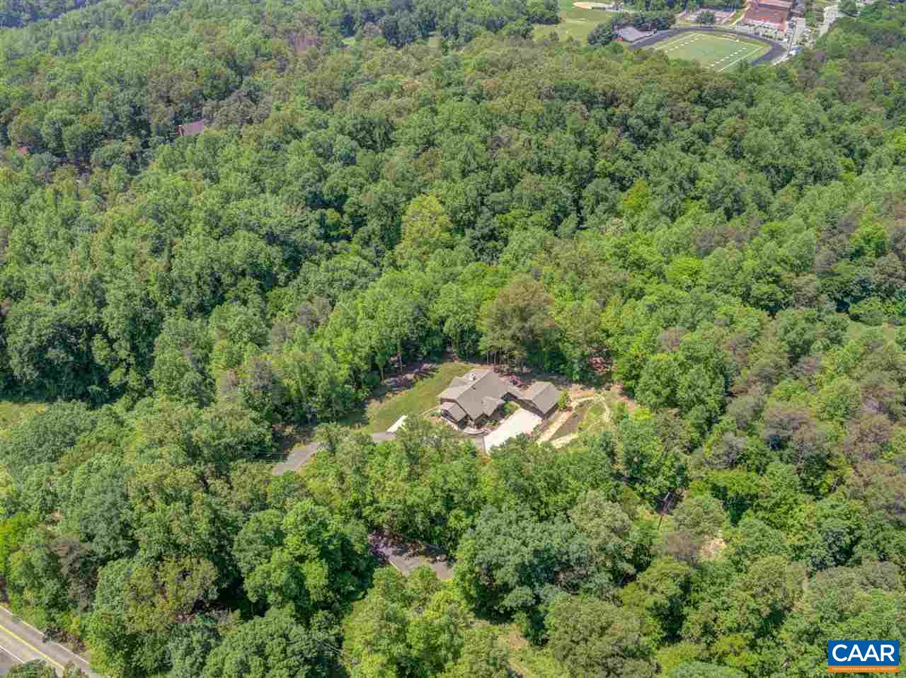 100 Miller School Road Charlottesville, VA 22903 - Photo 39 of 47 an aerial view of residential house with outdoor space and trees all around