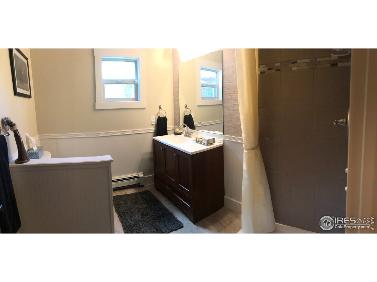 5860 Stove Prairie Road Bellvue, CO 80512 - Photo 25 of 40 3/4 Main Floor Bathroom with Newly Tiled Shower