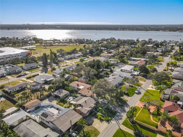an aerial view of a city