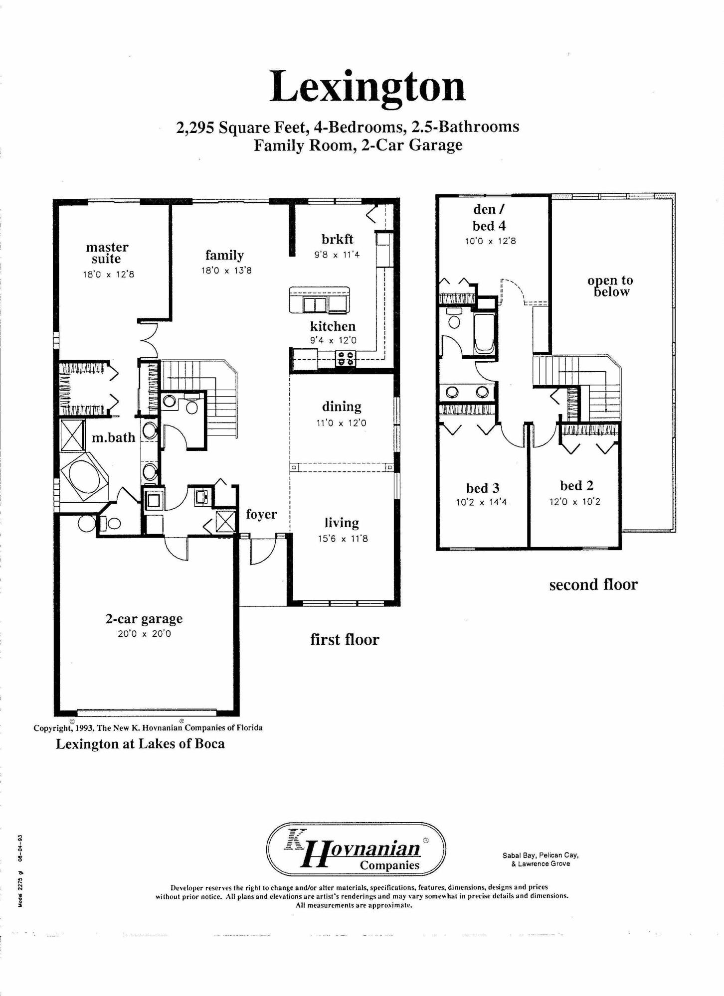 10889 Tamoron Lane Boca Raton, FL 33498 - Photo 33 of 33 Lexington Floor Plan - 10889 Tamoron