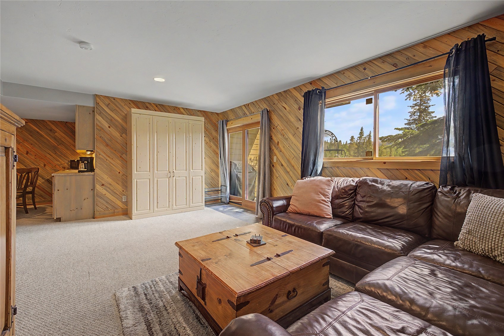 6726 Ryan Gulch Road, Unit 6726 Wildernest, CO 80498 - Photo 16 of 39 a living room with furniture and a large window