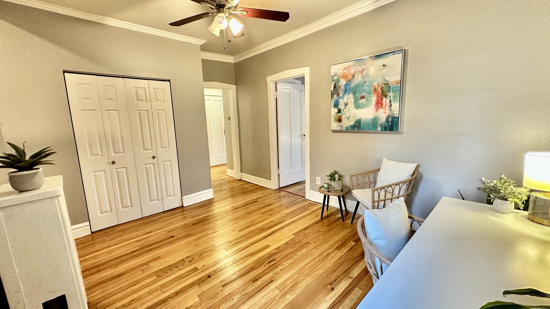 1319 West Addison Street, Unit 1A Chicago, IL 60613 - Photo 12 of 20 a bedroom with a bed and furniture