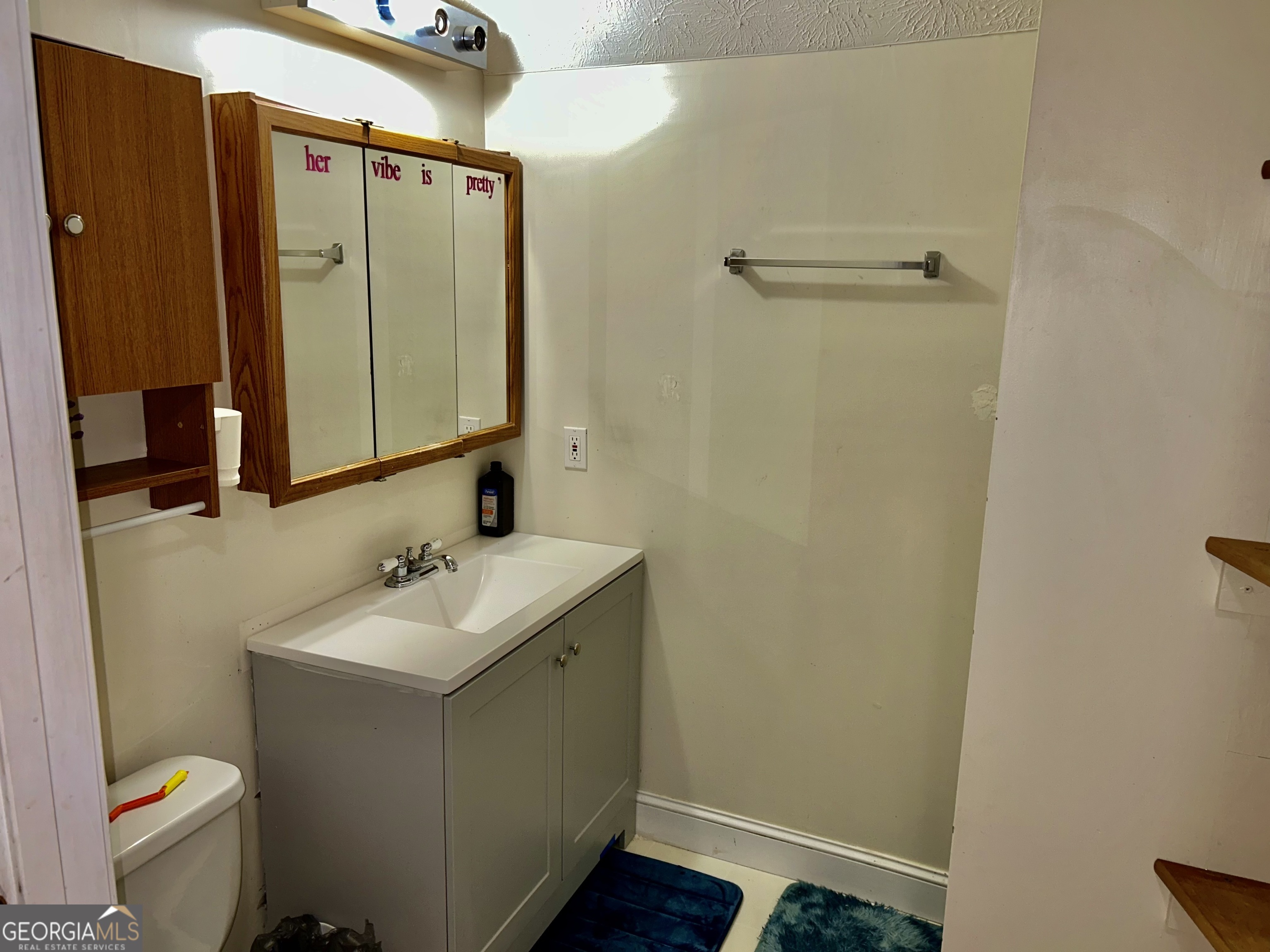 3272 Horace Road Bowman, GA 30624 - Photo 30 of 40 a bathroom with a sink a toilet and a mirror