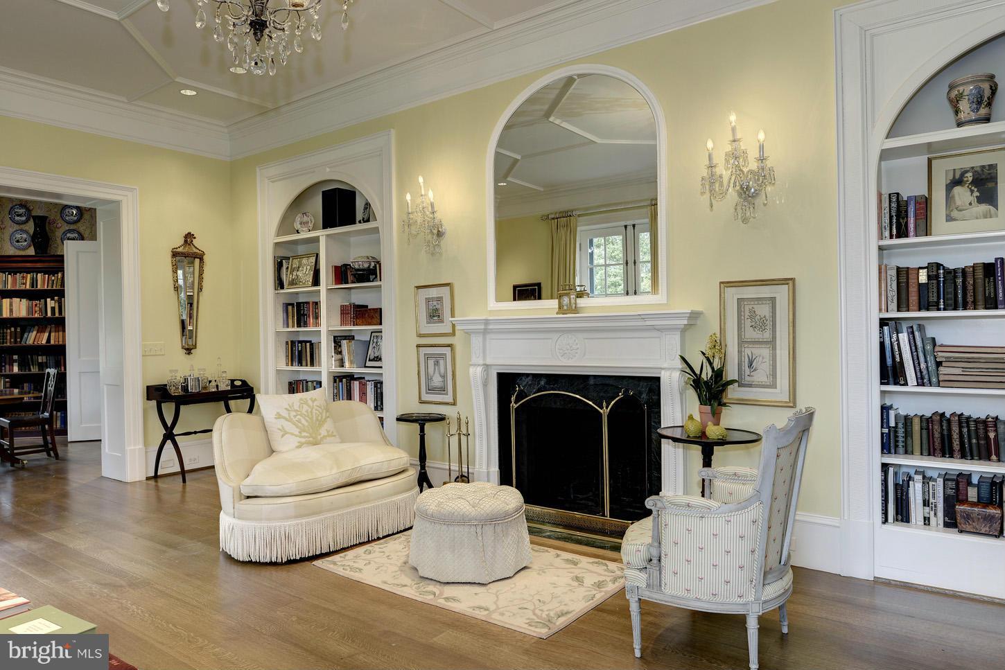 8106 Merrick Road Bethesda, MD 20817 - Photo 9 of 27 a living room with furniture and a fireplace