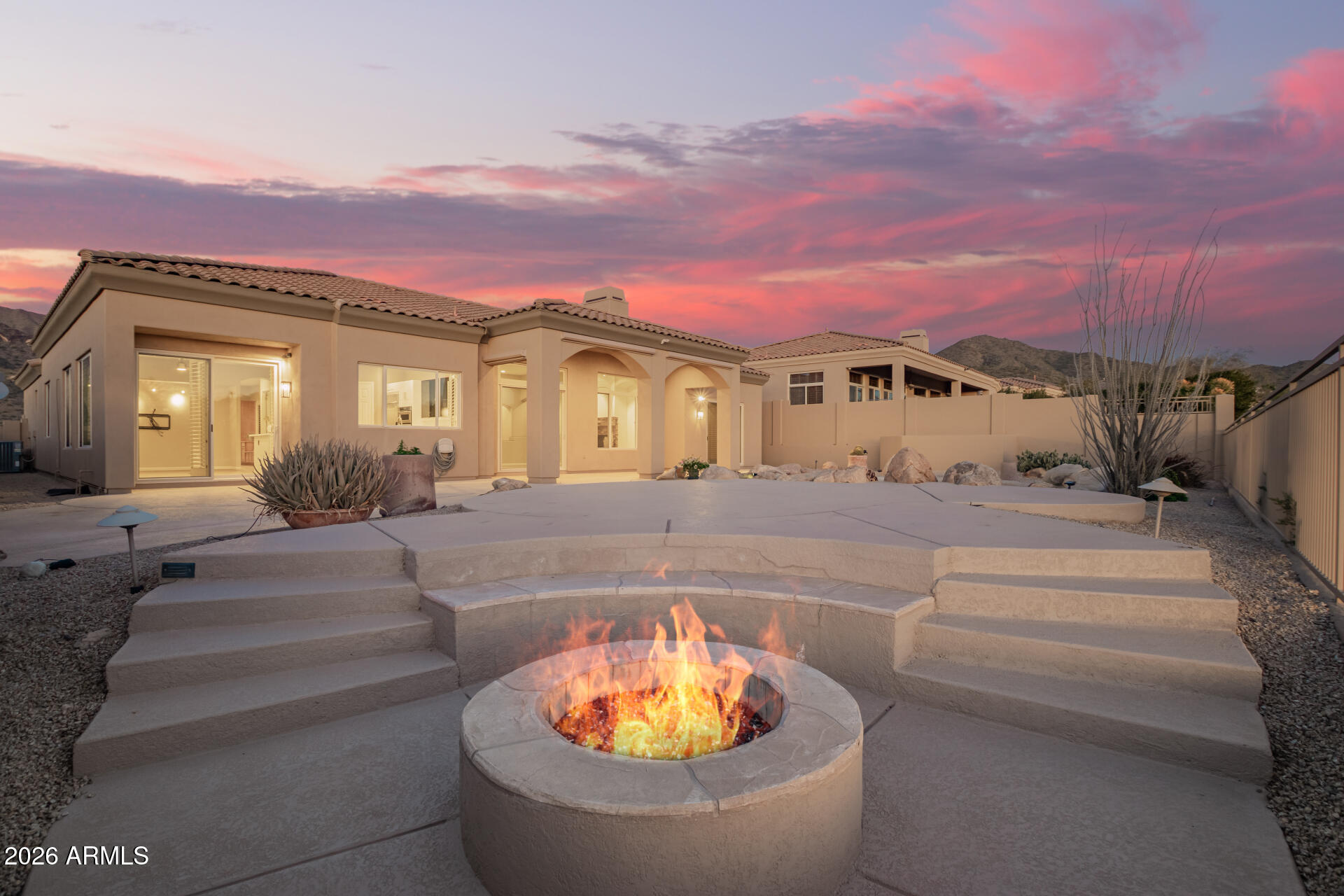 11221 East Greenway Road Scottsdale, AZ 85255 - Photo 22 of 47 Custom Gas Firepit and large patio