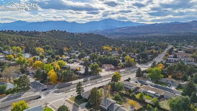 a view of city and mountain