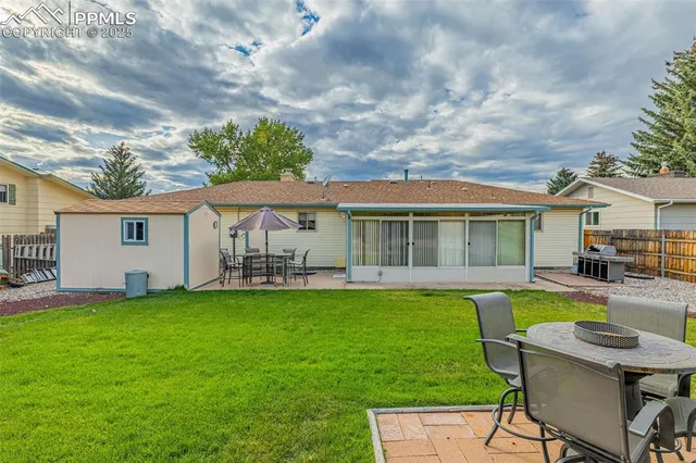 a view of a house with swimming pool and a yard