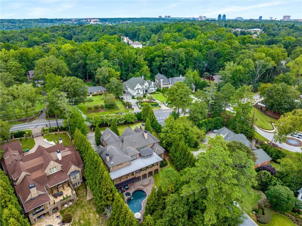 56 Mt Paran Road Northwest Atlanta, GA 30327 - Photo 51 of 52 an aerial view of residential house with outdoor space and trees all around