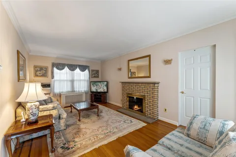 a living room with furniture rug and window