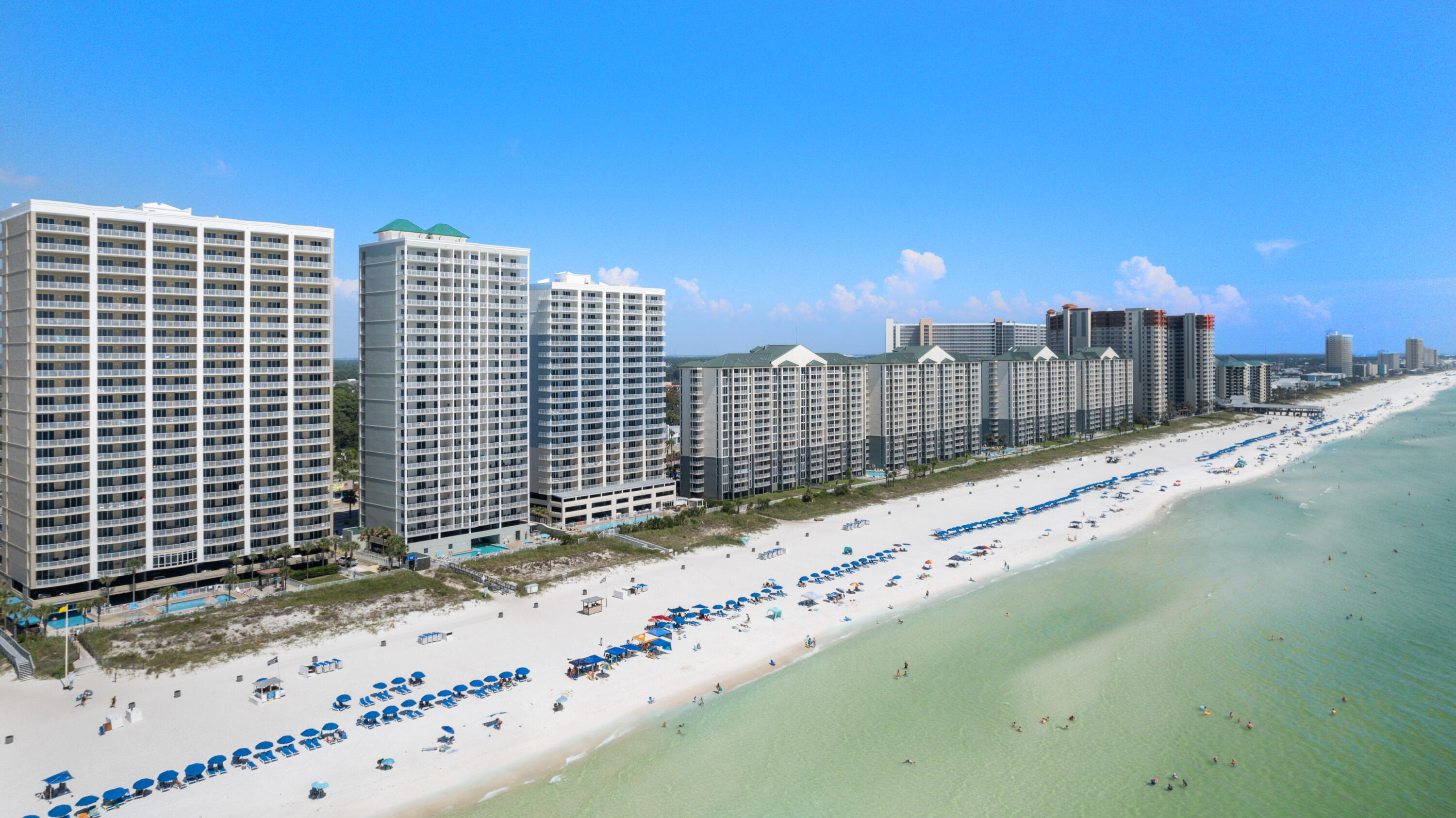10611 Front Beach Road, Unit 2001 Panama City Beach, FL 32408 - Photo 45 of 49 a city view with tall buildings and a street