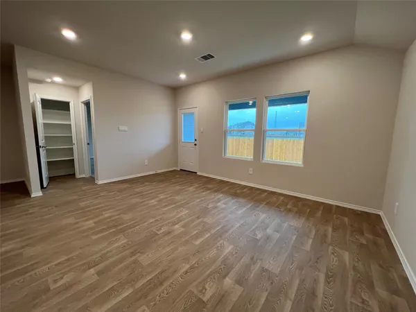 an empty room with a window