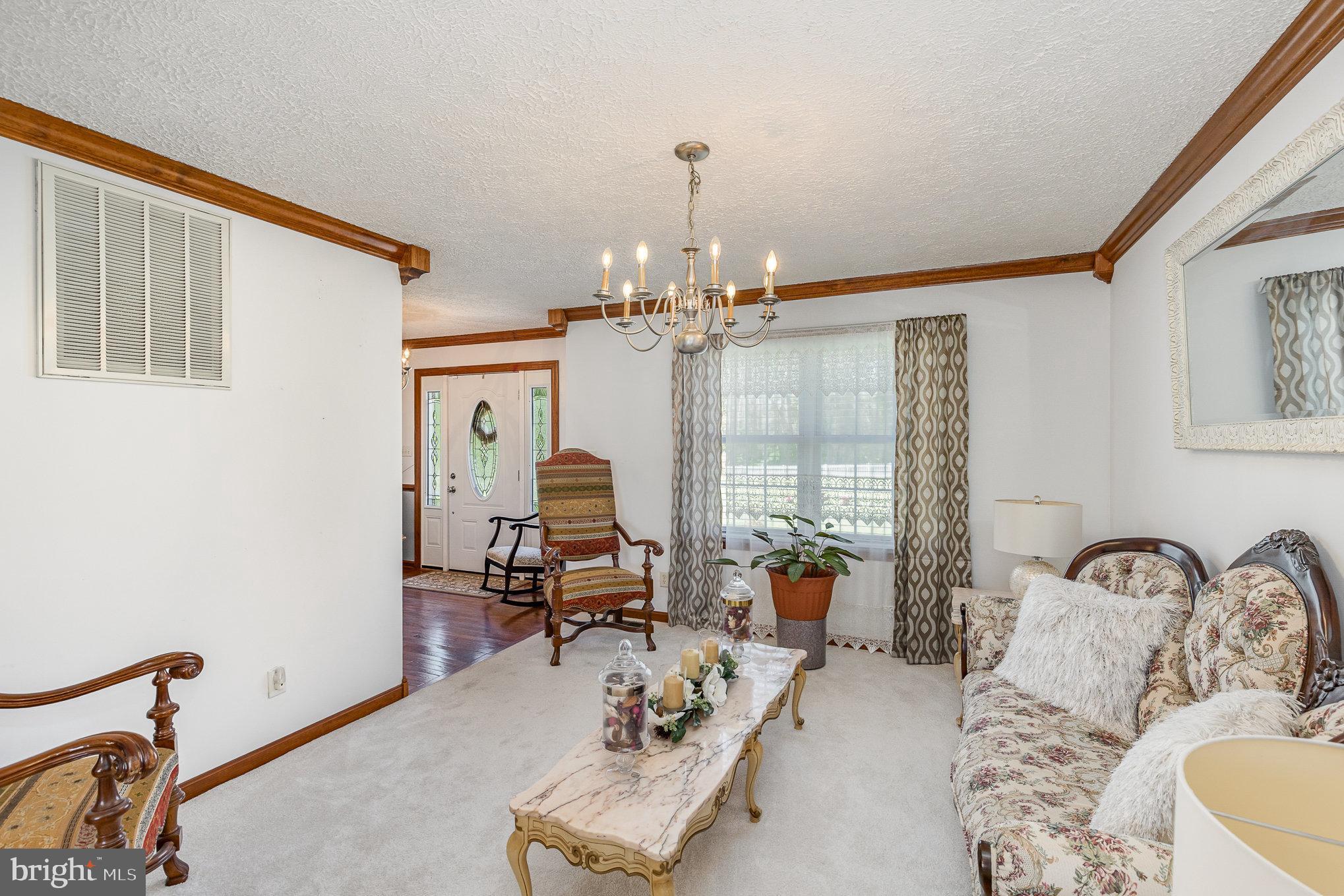 9121 Will Loop King George, VA 22485 - Photo 8 of 52 a living room with furniture and a chandelier