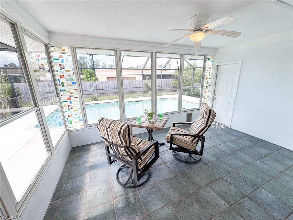 18584 Sebring Road Fort Myers, FL 33967 - Photo 17 of 25 Sunroom / solarium featuring ceiling fan.