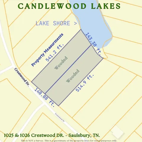 a view of a lake with a yard