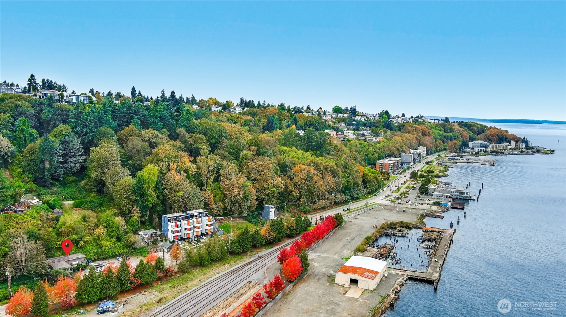an aerial view of a city