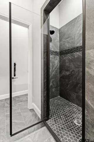 a bathroom with a shower
