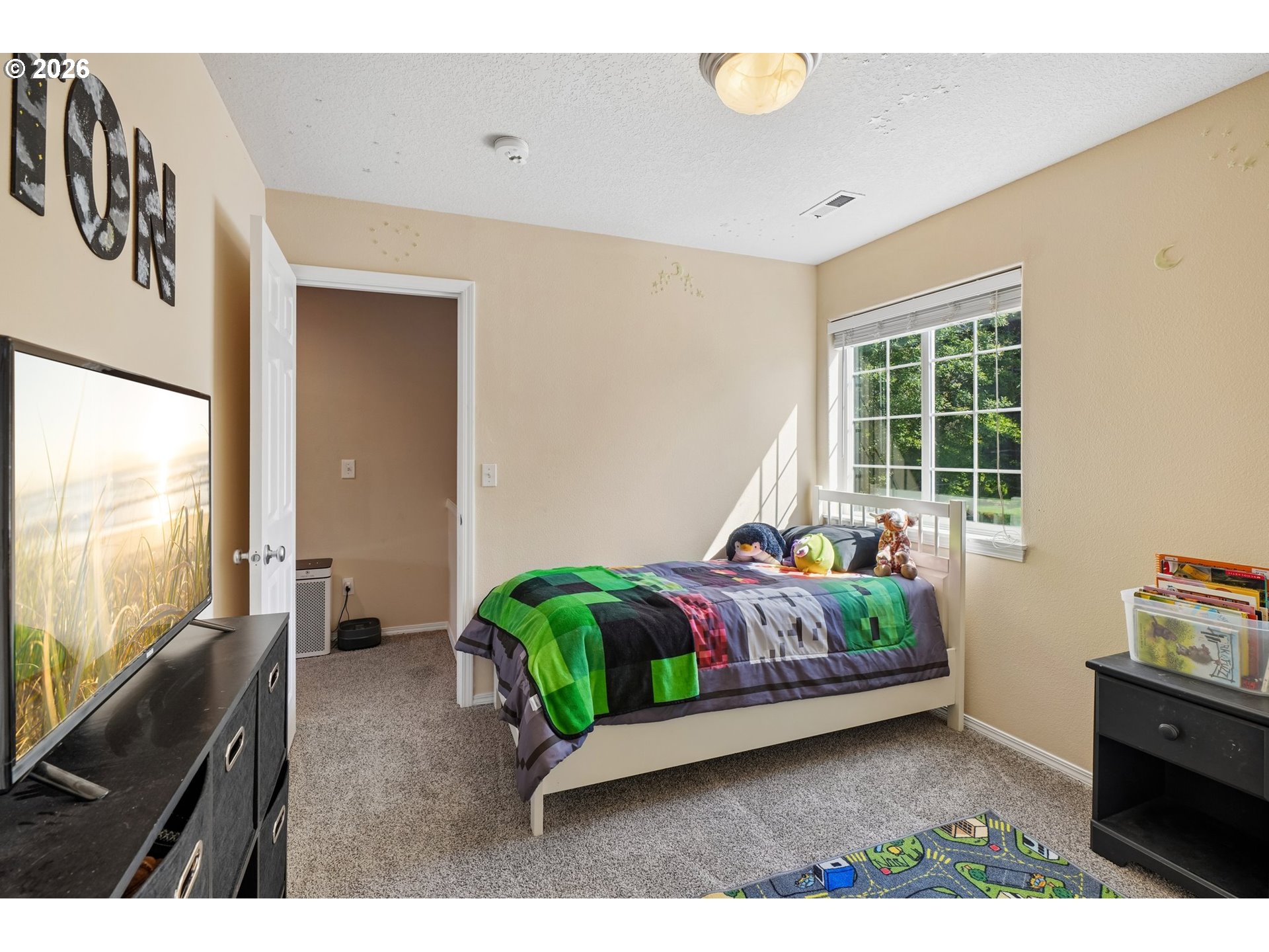 40348 Therese Street Sandy, OR 97055 - Photo 21 of 28 a living room with a bed furniture and a flat tv screen