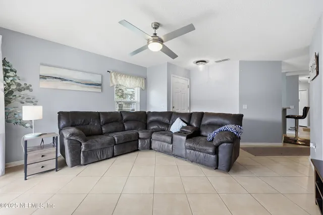 a living room with furniture