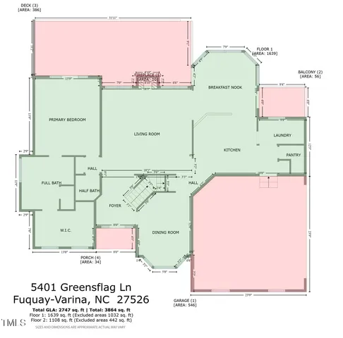$815,000 | 5401 Greensflag Lane, Fuquay-Varina, NC 27526