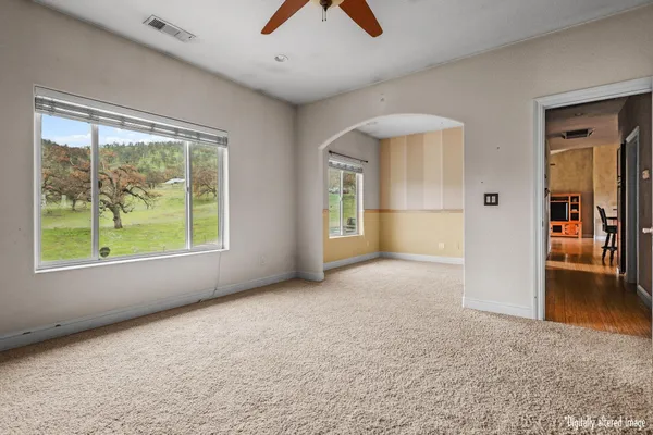 a view of a room with an empty space