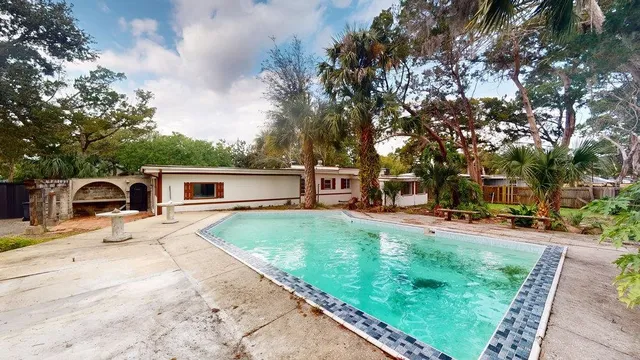 a view of a city and ocean view