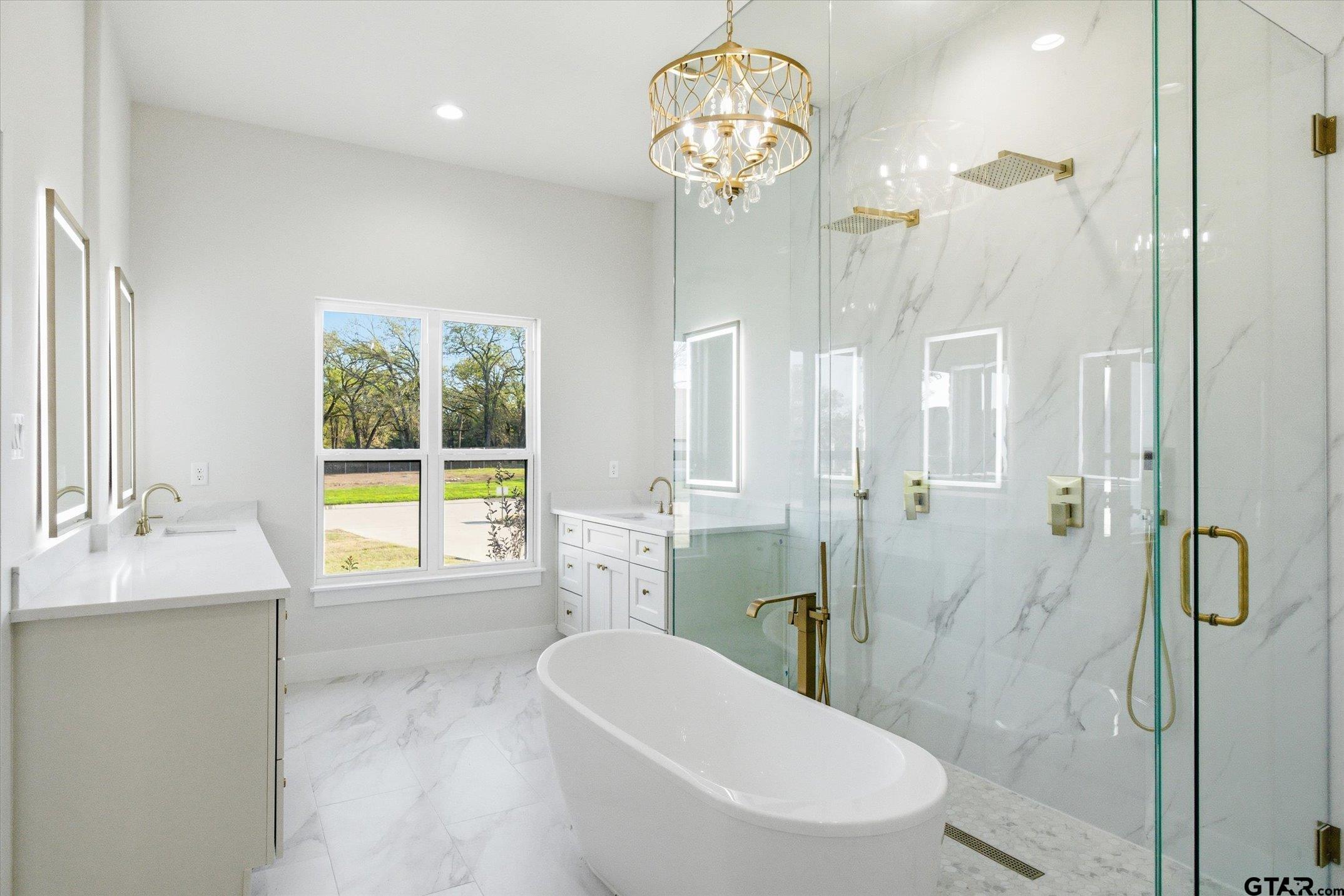 340 Dalton Road Canton, TX 75103 - Photo 18 of 31 a spacious bathroom with a granite countertop sink a toilet and shower