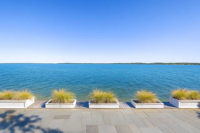a view of an ocean and beach