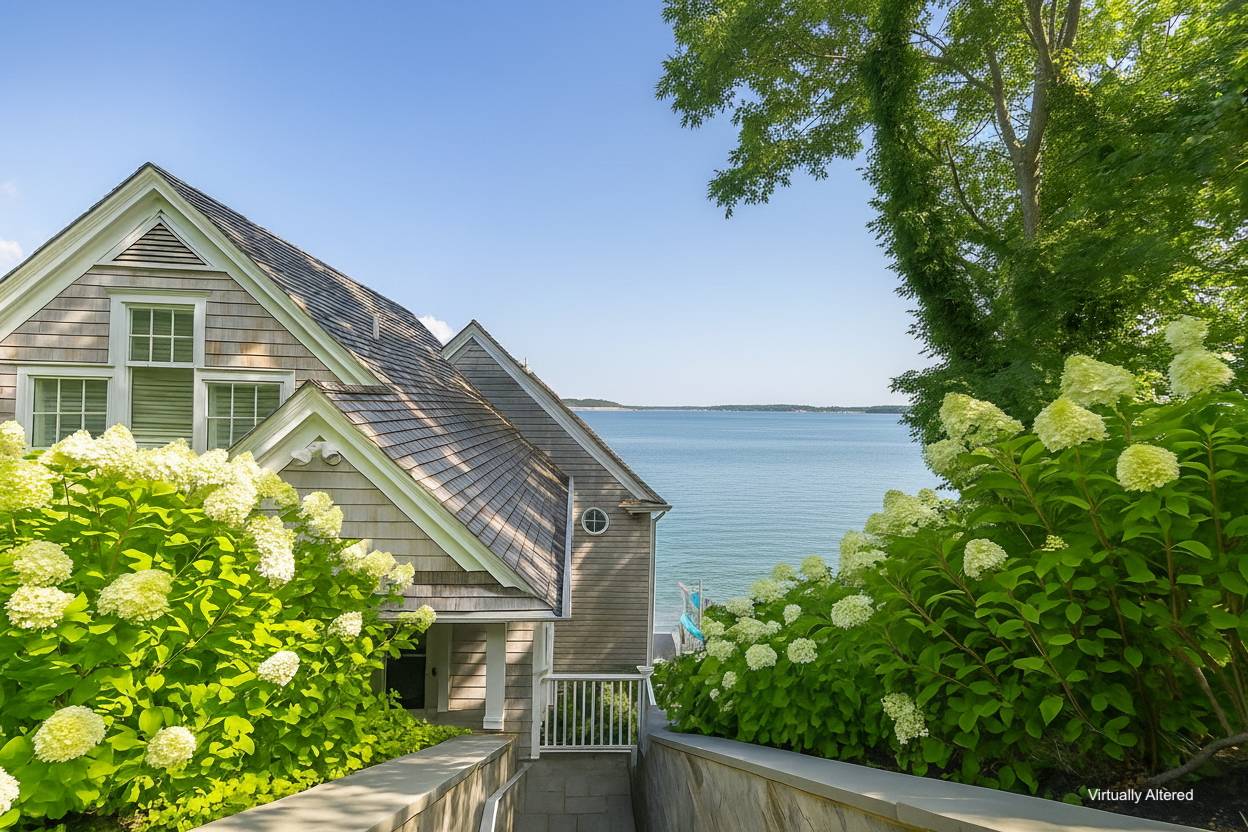 3645 Noyack Road Sag Harbor, NY 11963 - Photo 2 of 23 a view of a house with a small yard and plants