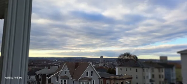 a view of a city from a balcony