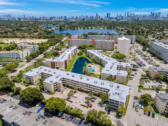 an aerial view of a city